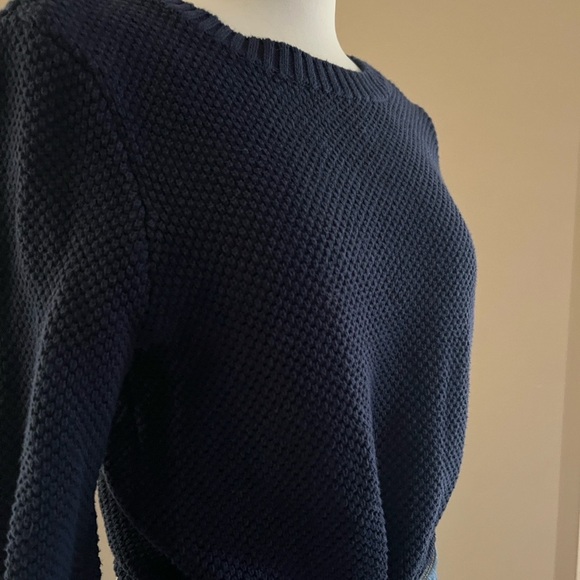 Appleseed’s Petites Knit 100% Cotton Sweater Navy - Picture 2 of 4